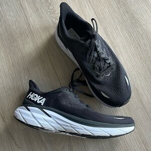 Black and White Woman’s Hokas, Size 9